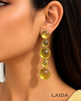 Yellow Bubble Resin Drop Earrings