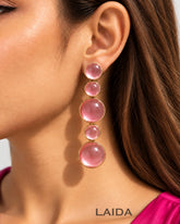 Pink Bubble Resin Drop Earrings