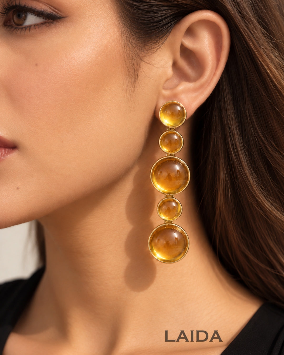 Orange Bubble Resin Drop Earrings
