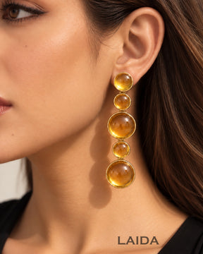 Orange Bubble Resin Drop Earrings