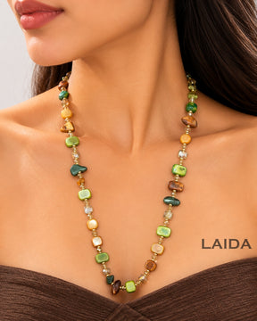 Pastel Gemstone Beaded Layered Necklace