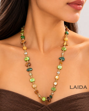 Pastel Gemstone Beaded Layered Necklace