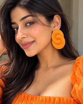 Ombre Orange Twisted Ripple Drop Earrings