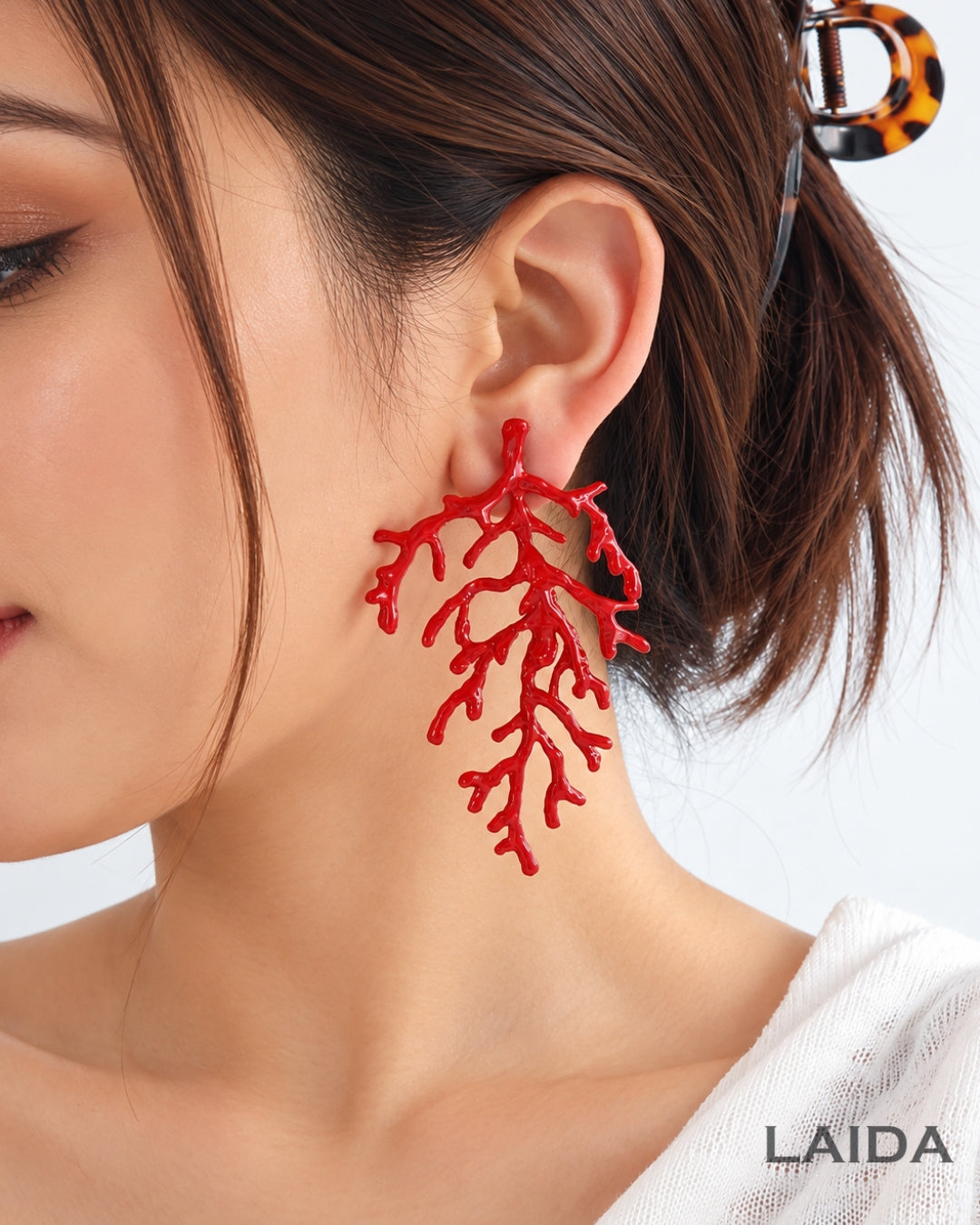 Red Coral Drop Earrings