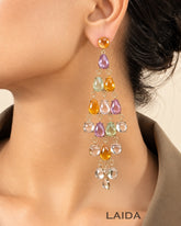 Multicolor Transparent Resin Tear Drop Earrings