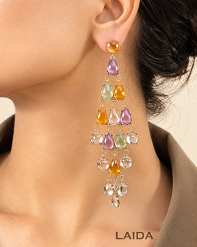 Multicolor Transparent Resin Tear Drop Earrings