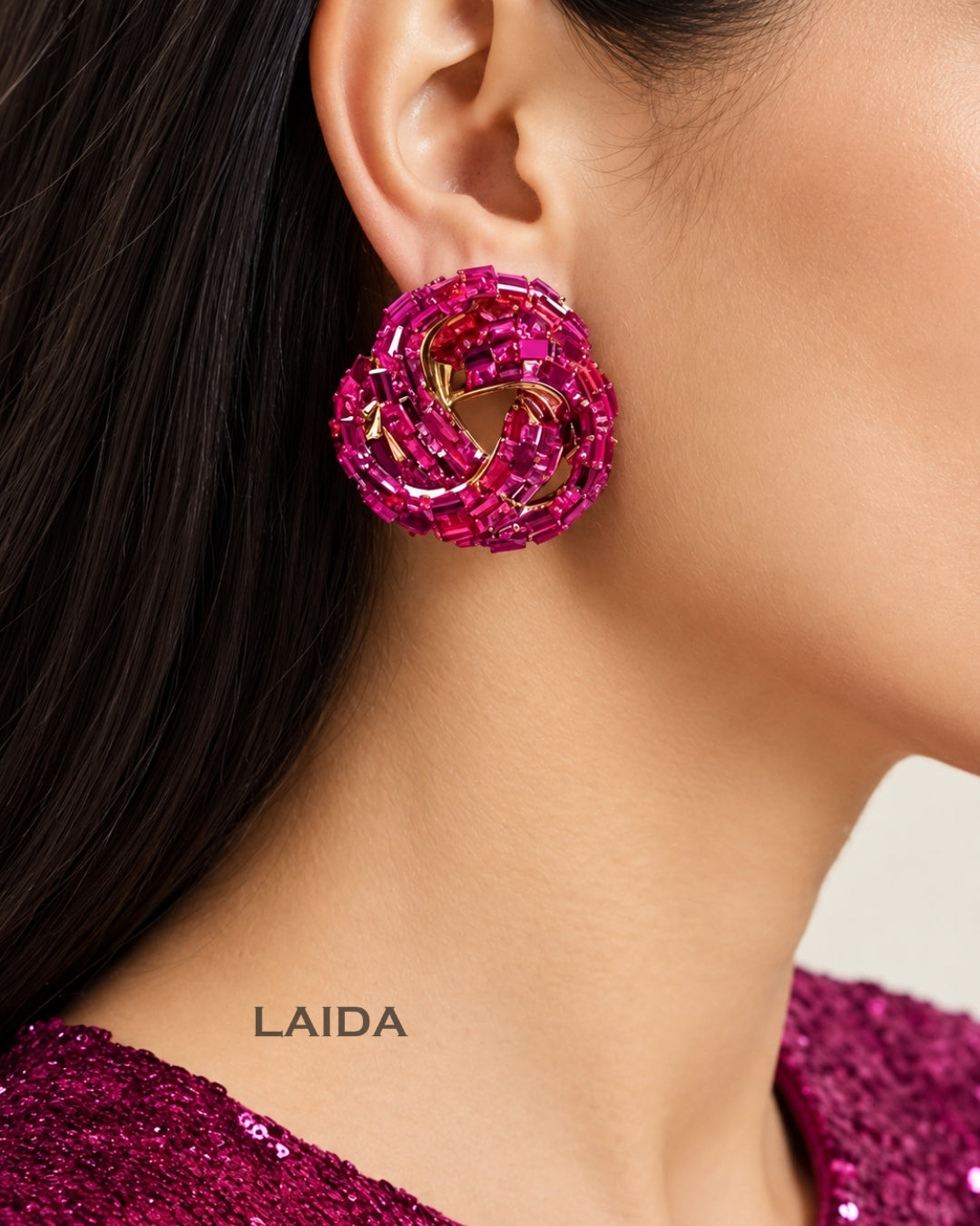 Bling Blogger Pink Knot Statement Studs