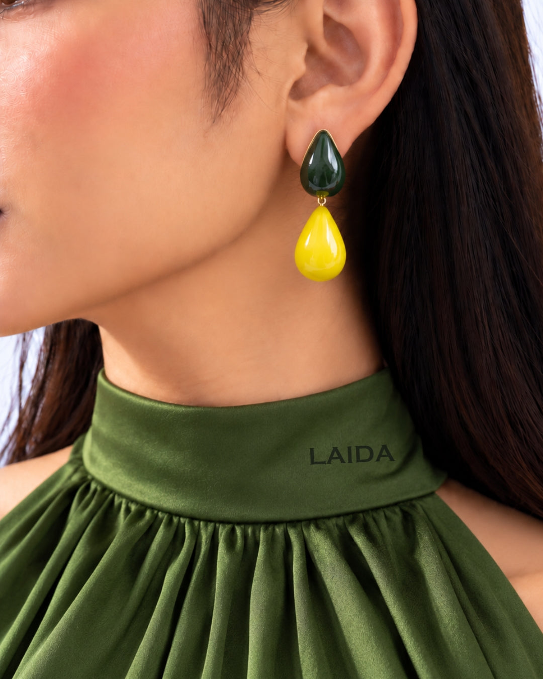 Green Mist Teardrop Earrings