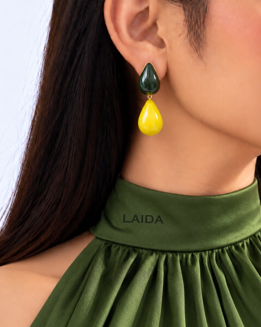 Green Mist Teardrop Earrings