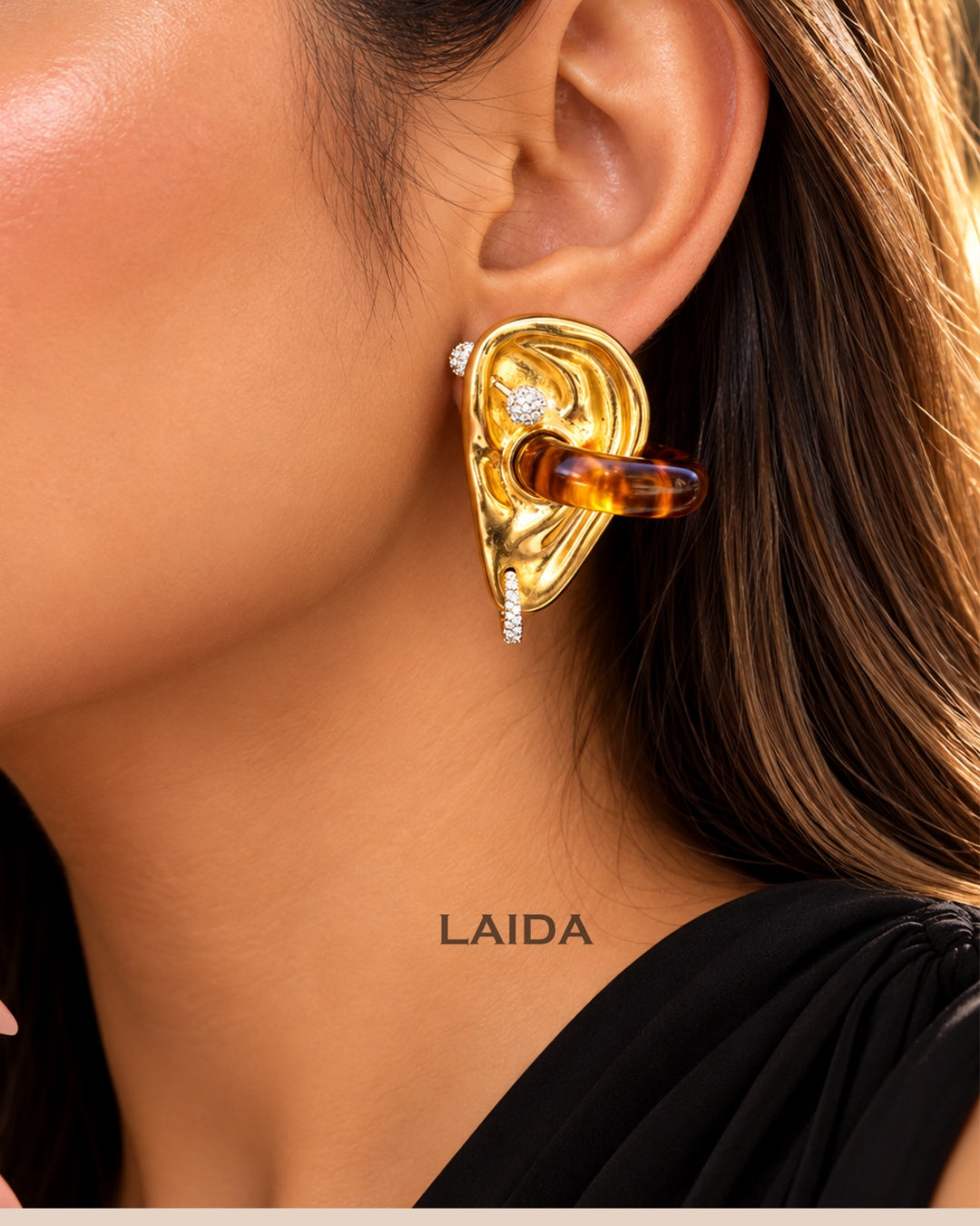 Retro 3D Earrings Tortoise Unique Statement Earrings