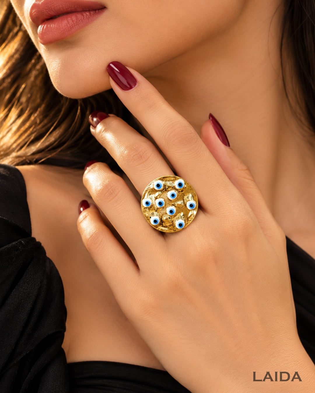 Evil Eye Golden Finger- Ring