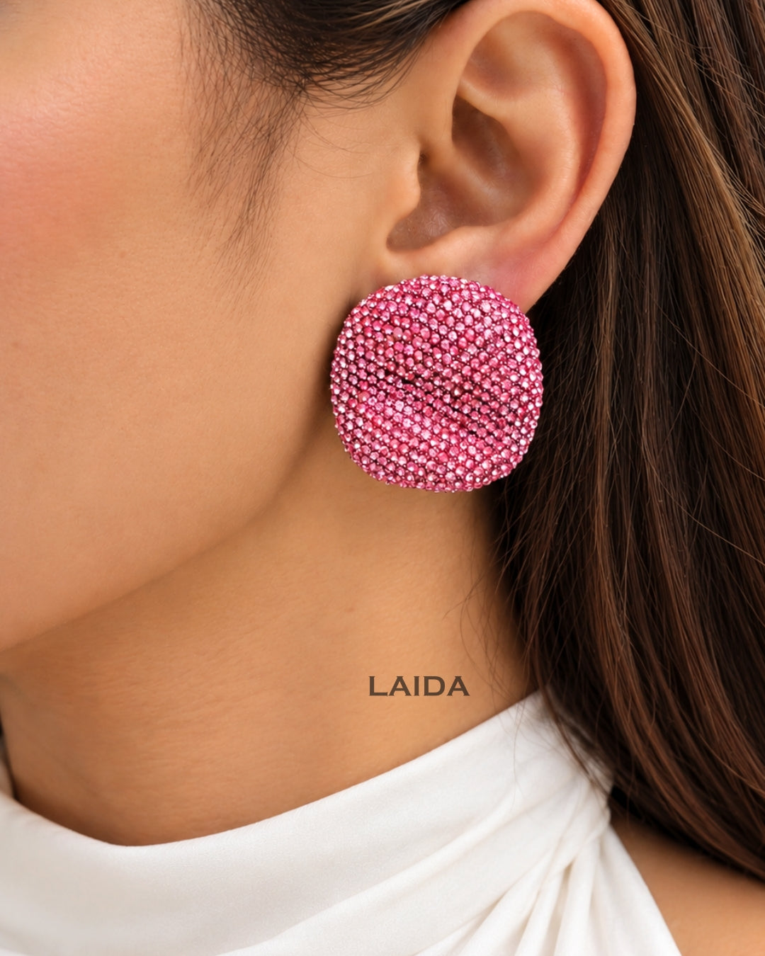 Bling Blogger Baby Pink Stud Earrings - Small