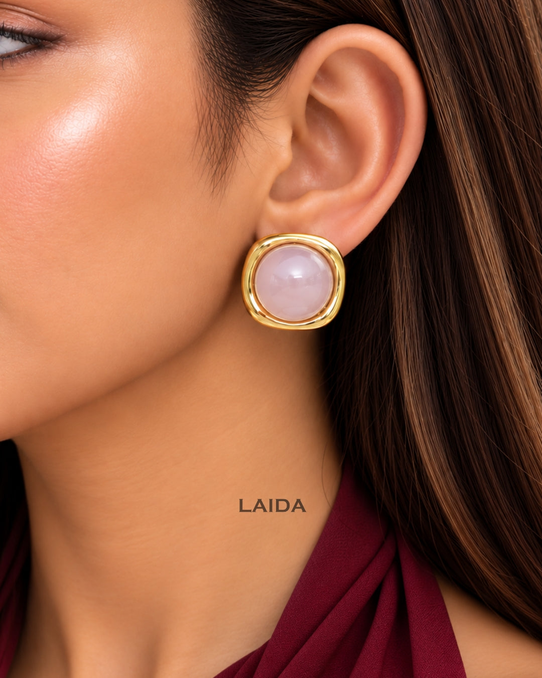 Baby Pink Resin Stud Earrings