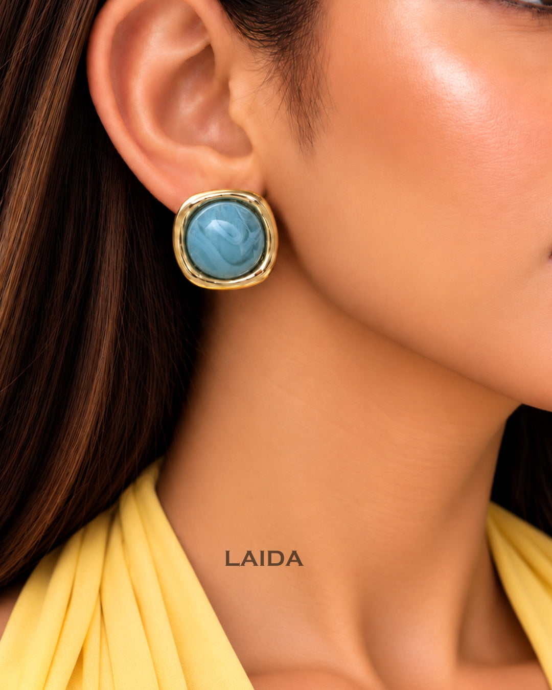 Turquoise Resin Stud Earrings
