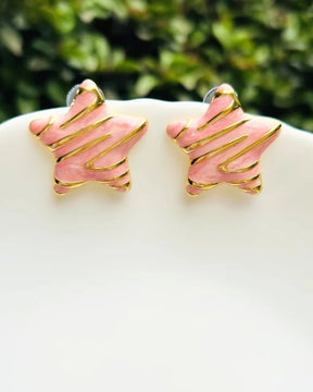 Baby Pink Star Stud Earrings