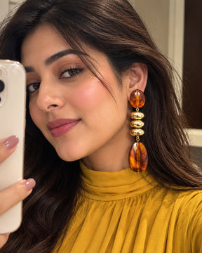 Amber Acrylic Resin Drop Earrings