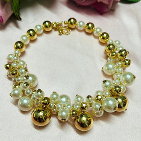 Pearl Ball Statement Necklace Choker