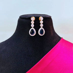 Dorothy Two-layered Navy Blue American Diamond Necklace set