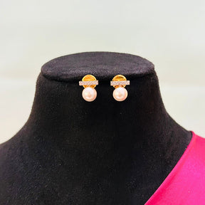 Pearl American Diamond Pendant Set