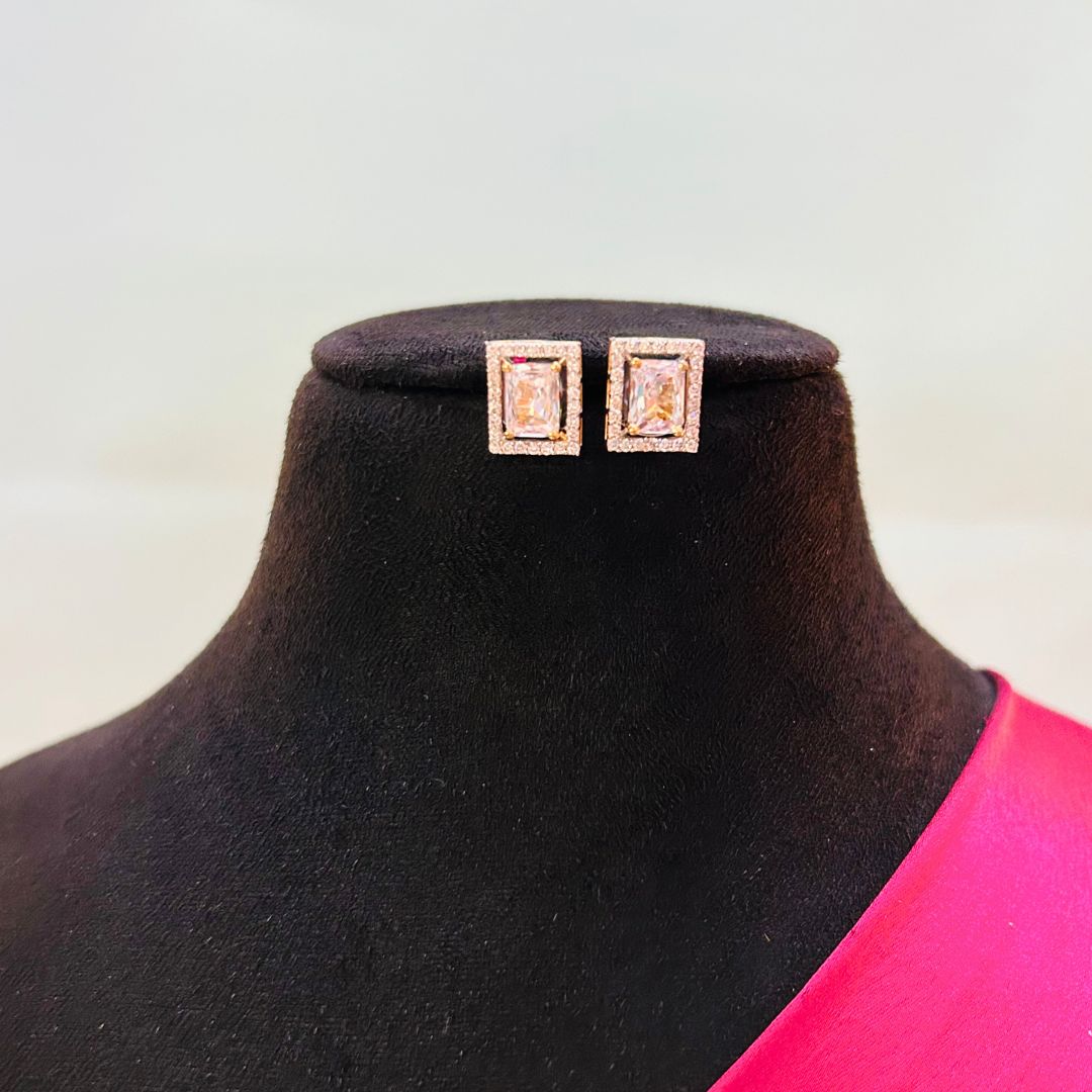 Heer 18K Gold Plated American Diamond Pendant Set