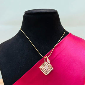 Ayrah 18K Gold Plated American Diamond Pendant Set