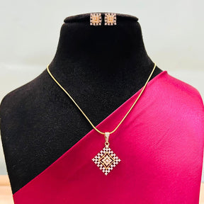 Vriti 18K Gold Plated American Diamond Pendant Set