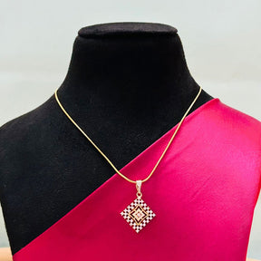 Vriti 18K Gold Plated American Diamond Pendant Set