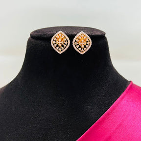 Advika 18K Gold Plated American Diamond Pendant Set