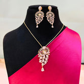 Zyana 18K Gold Plated American Diamond Pendant Set