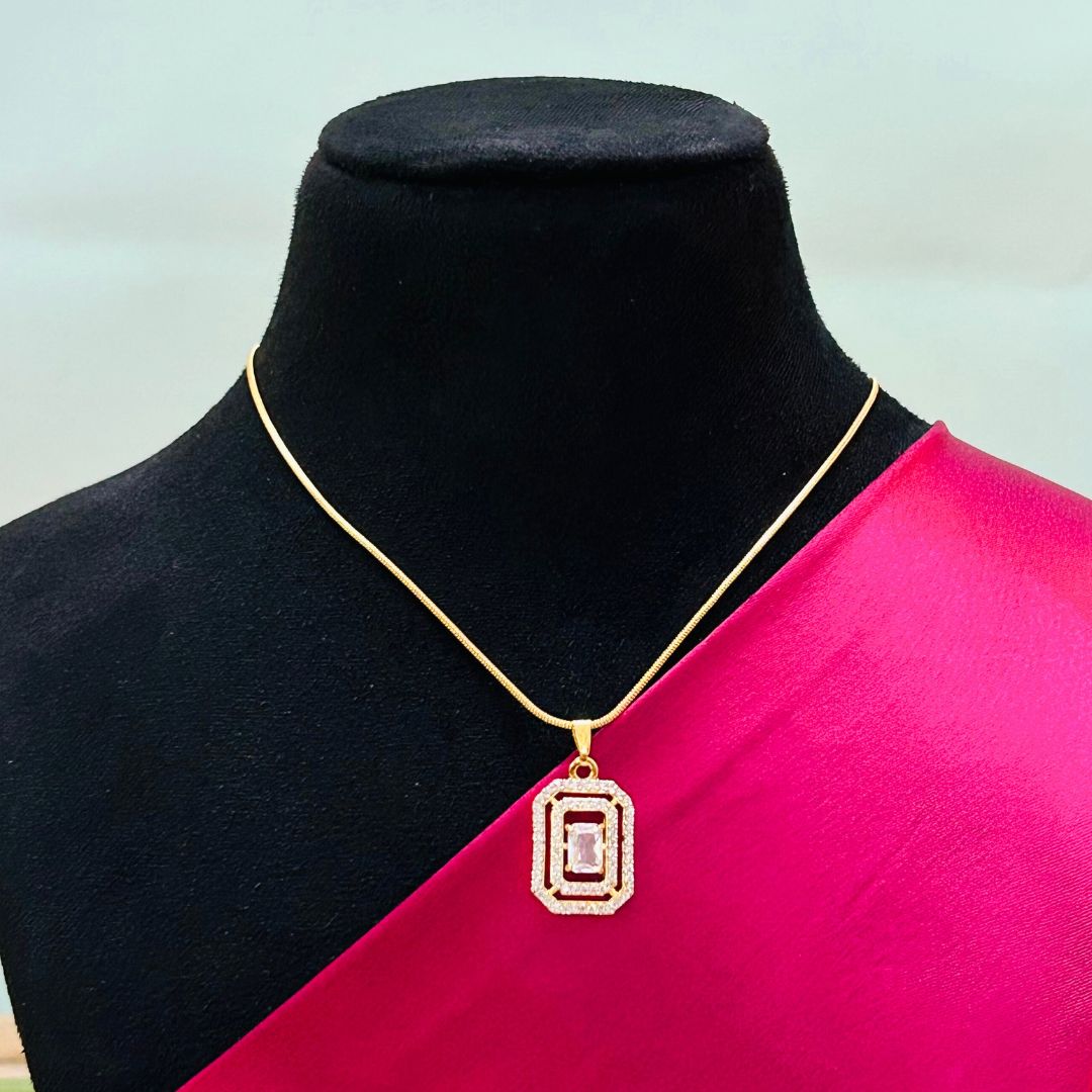 Myra 18K Gold Plated American Diamond Pendant Set
