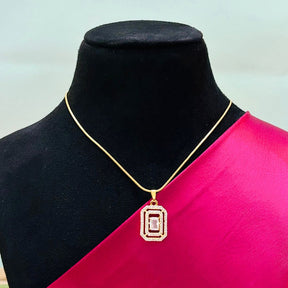 Myra 18K Gold Plated American Diamond Pendant Set