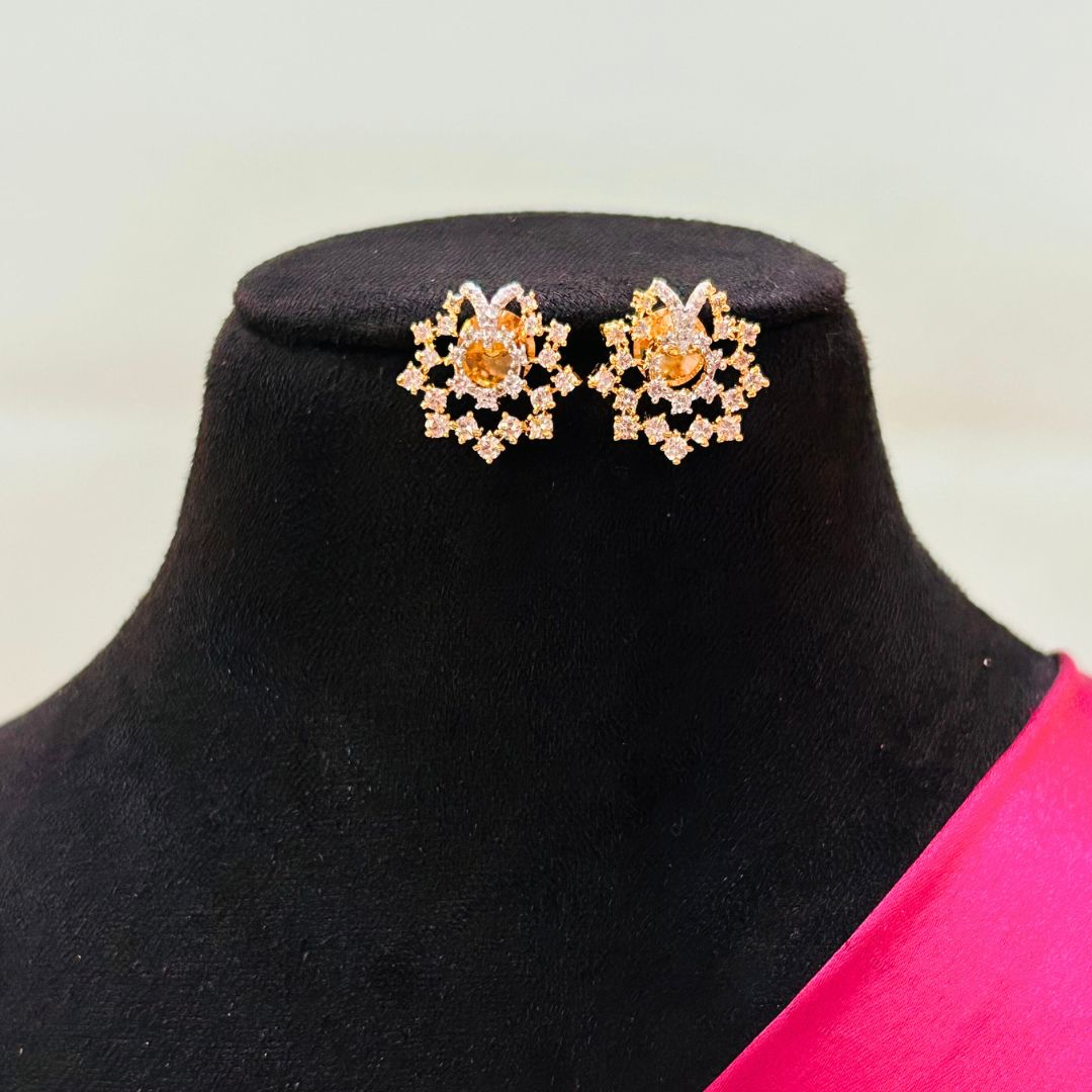 Oja 18K Gold Plated American Diamond Pendant Set