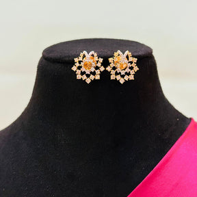 Oja 18K Gold Plated American Diamond Pendant Set