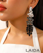 Crystal Rhinestone Glass Drop Earrings