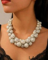 White Resin Bead Ball Necklace