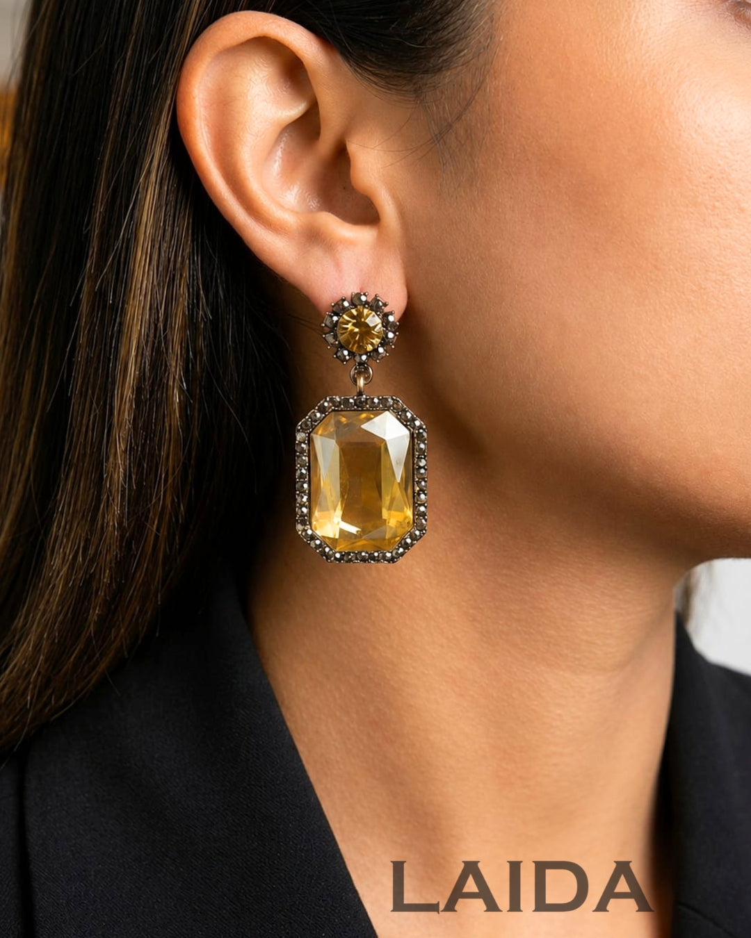 Golden Sparkle Drop Earrings