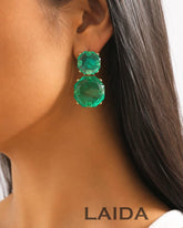 Mais Blue Two Layer Statement Earrings