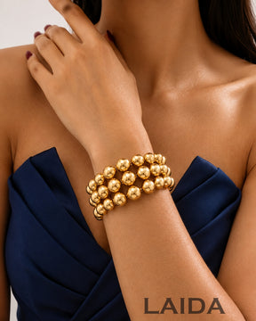 Golden Round Ball Layered Bracelet