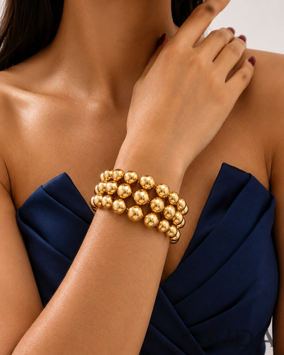 Golden Round Ball Layered Bracelet