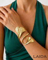 Golden Minimalist Leaf Bracelet