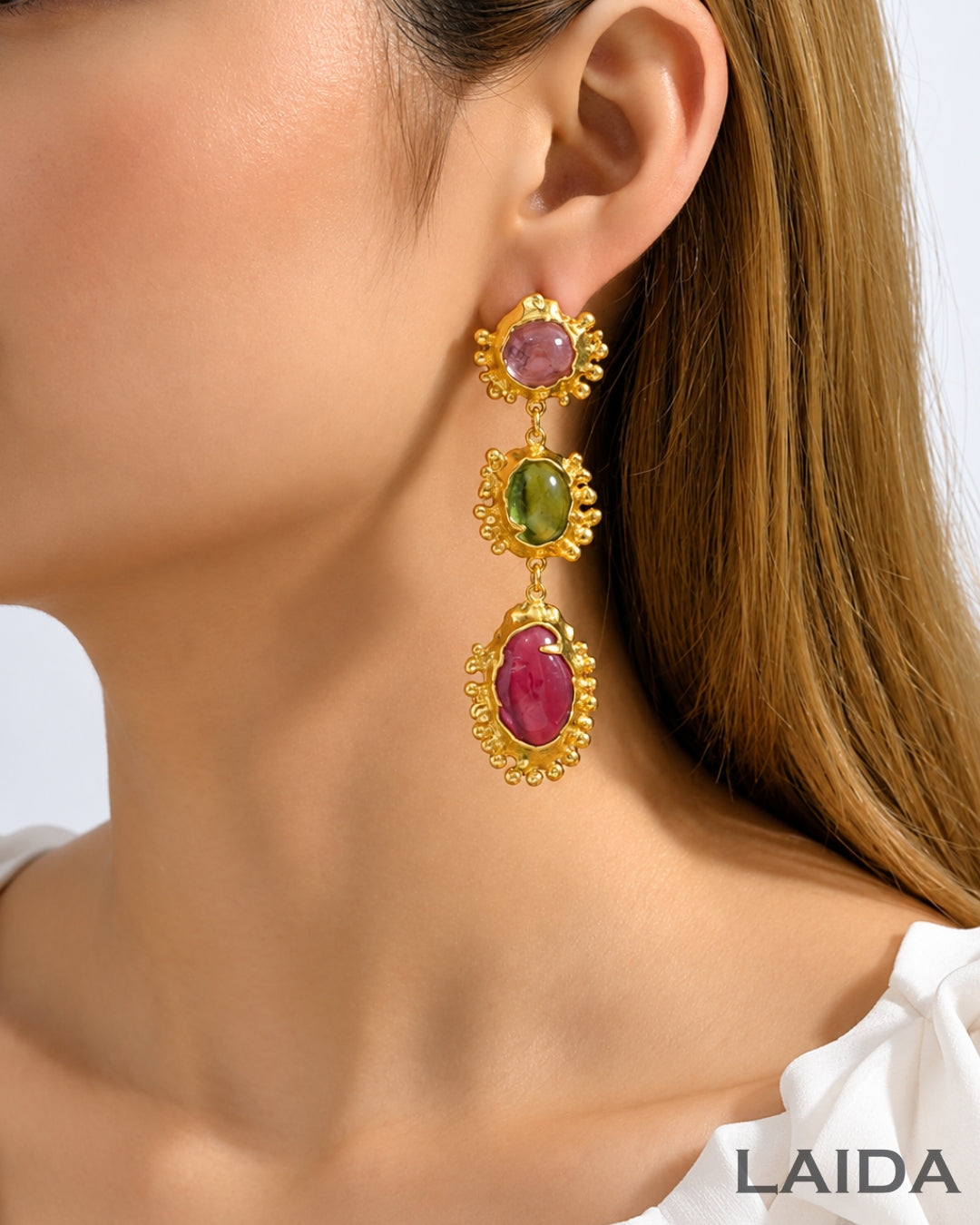 Retro Multi 1 Layered Crystal Drop Earrings