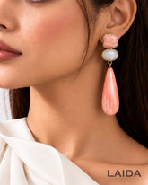 Pink Resin Drop Earrings