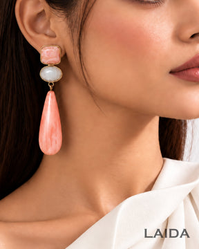 Pink Resin Drop Earrings