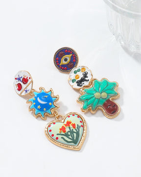 Mismatched Asymmetrical Drop Earrings