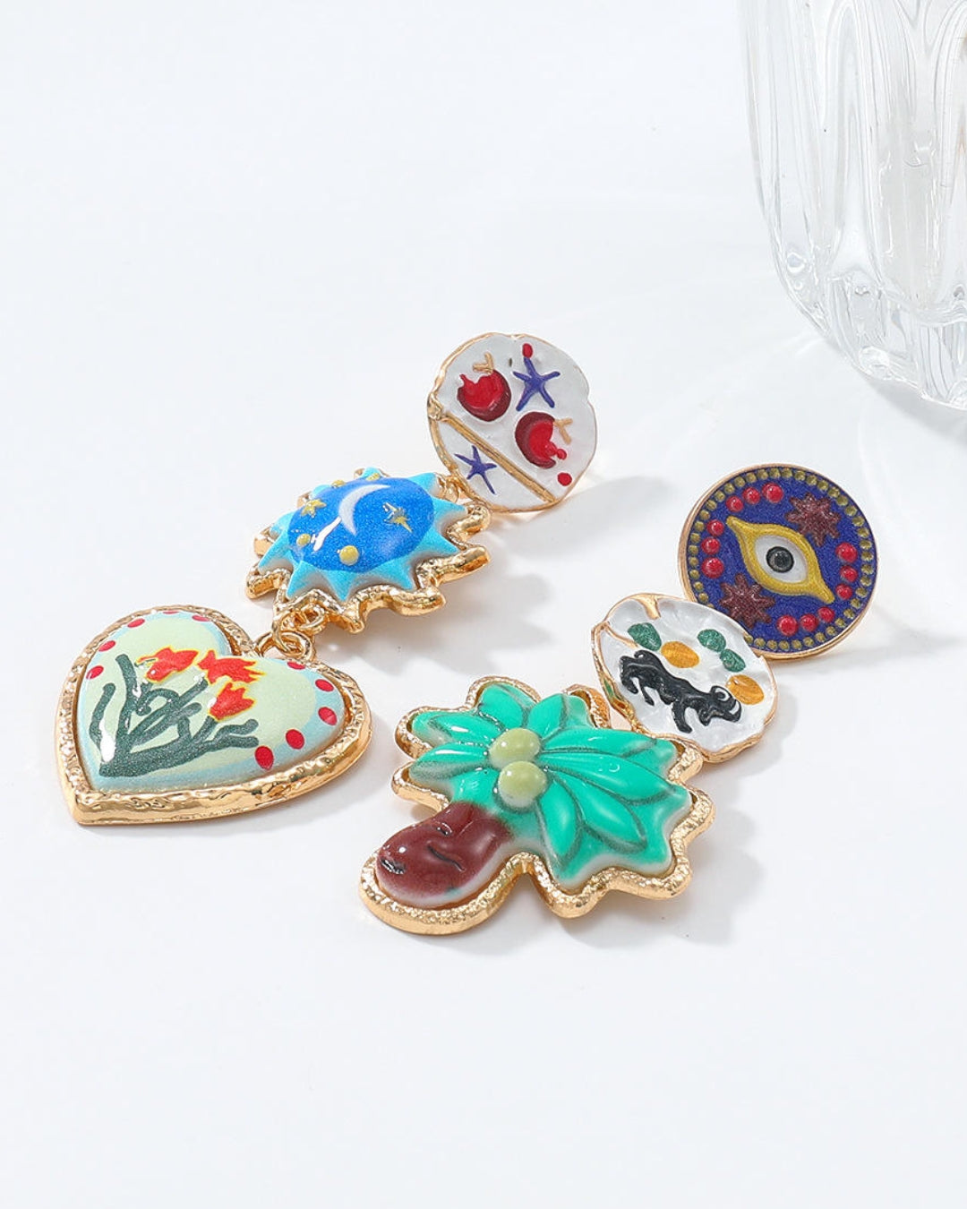 Mismatched Asymmetrical Drop Earrings