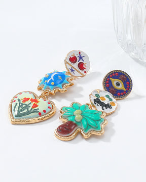Mismatched Asymmetrical Drop Earrings