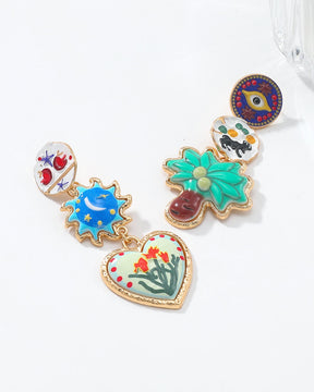 Mismatched Asymmetrical Drop Earrings