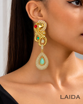 Golden Vintage Ear Shape Drop Earrings