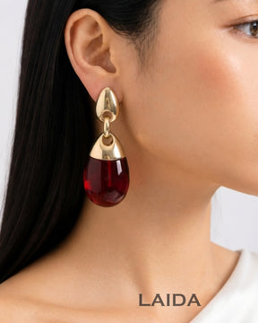 Red Transparent Acrylic Drop Earrings