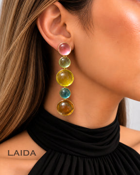 Multi Bubble Resin Drop Earrings